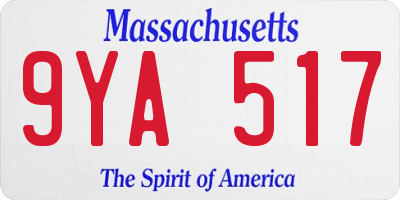 MA license plate 9YA517