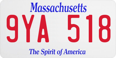 MA license plate 9YA518