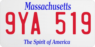 MA license plate 9YA519