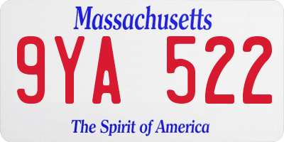 MA license plate 9YA522