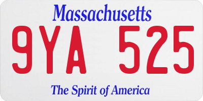 MA license plate 9YA525