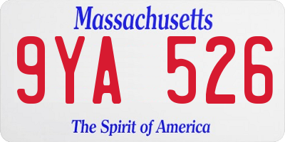 MA license plate 9YA526