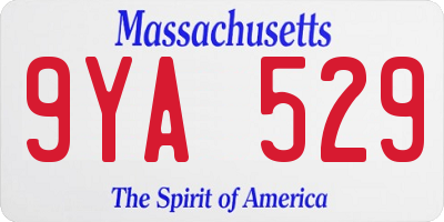 MA license plate 9YA529