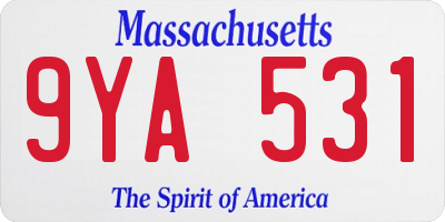 MA license plate 9YA531