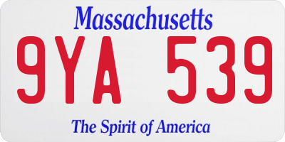 MA license plate 9YA539