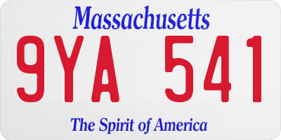 MA license plate 9YA541