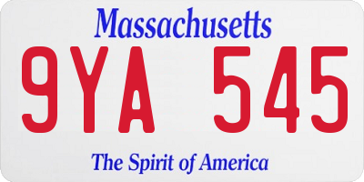 MA license plate 9YA545