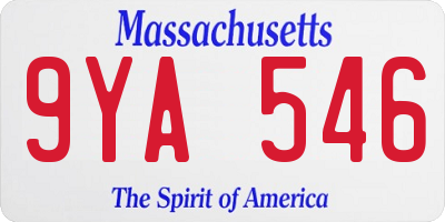 MA license plate 9YA546