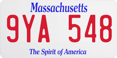MA license plate 9YA548