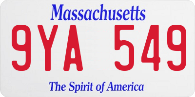 MA license plate 9YA549