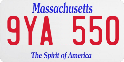 MA license plate 9YA550