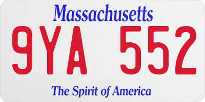 MA license plate 9YA552