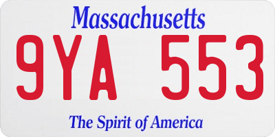 MA license plate 9YA553