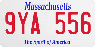 MA license plate 9YA556