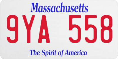 MA license plate 9YA558