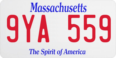 MA license plate 9YA559