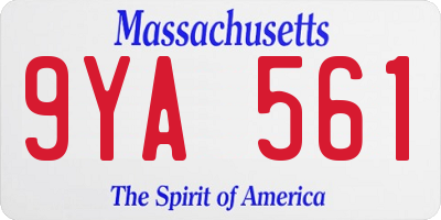 MA license plate 9YA561