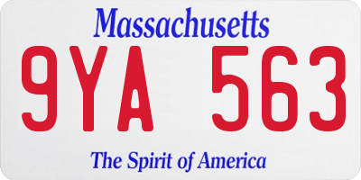 MA license plate 9YA563