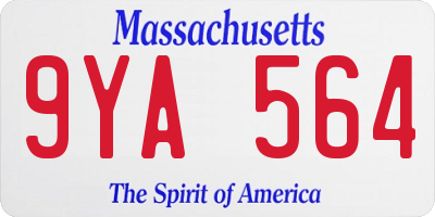 MA license plate 9YA564