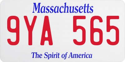 MA license plate 9YA565