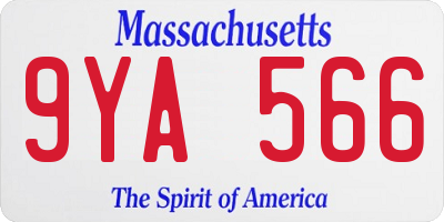 MA license plate 9YA566