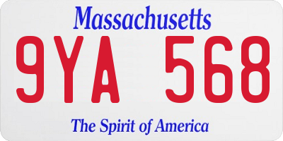 MA license plate 9YA568
