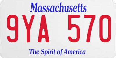 MA license plate 9YA570