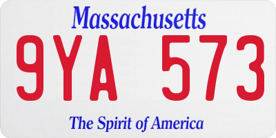 MA license plate 9YA573