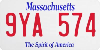 MA license plate 9YA574