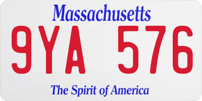 MA license plate 9YA576