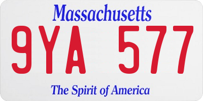 MA license plate 9YA577