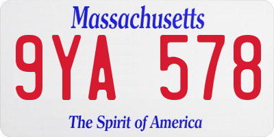 MA license plate 9YA578