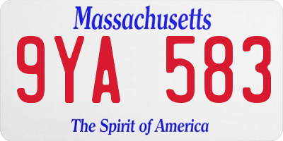 MA license plate 9YA583