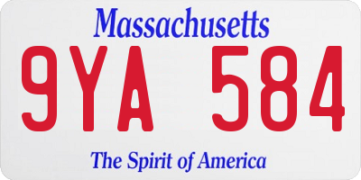 MA license plate 9YA584