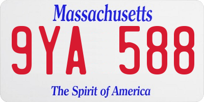 MA license plate 9YA588