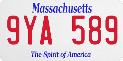 MA license plate 9YA589