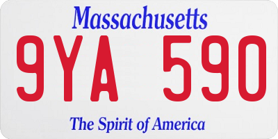 MA license plate 9YA590