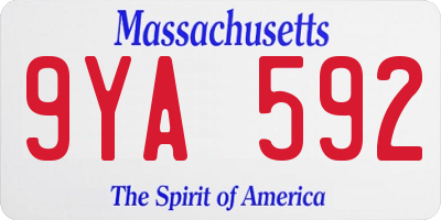 MA license plate 9YA592