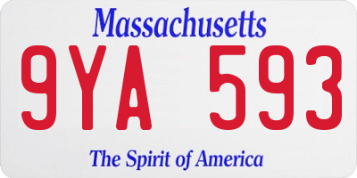 MA license plate 9YA593