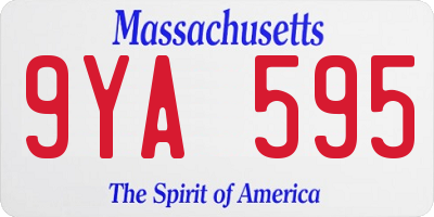 MA license plate 9YA595