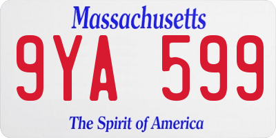 MA license plate 9YA599