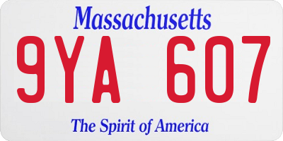 MA license plate 9YA607