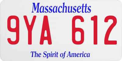 MA license plate 9YA612