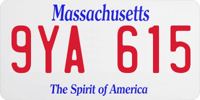 MA license plate 9YA615