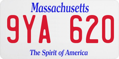 MA license plate 9YA620