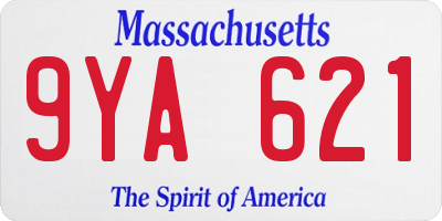 MA license plate 9YA621