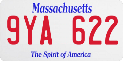 MA license plate 9YA622