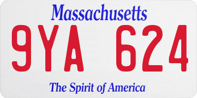 MA license plate 9YA624