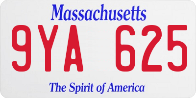 MA license plate 9YA625