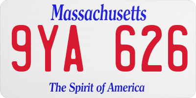 MA license plate 9YA626